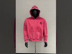 Προσαρμοσμένο πέτρα πλύση σιδερένιο σιδερένιο υπερμεγέθη zip up hoodie