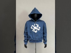 Προσαρμοσμένο 500gsm puff εκτύπωση βαρύ βάρος zip up hoodie