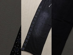 Προσαρμοσμένα Joggers Sweat Pants Μεγάλου μεγέθους Βαμβάκι Γαλλικό Terry Straight Leg Baggy Acid Wash Flared Rhinest