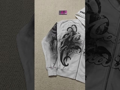 Προσαρμοσμένο 3D κέντημα Βρώμικο πλυμένο DTG Εκτύπωση 500 Gsm Βίντεζ Hoodies Boxy Fit Rhinestones Γαλλικό Terr