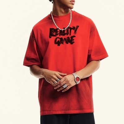 Αγορά πλυμένο γκρι τεράστιο μπλουζάκι Summer Sorona Fabric Quick Dry Cool Streetwear Heavyweight online manufacture