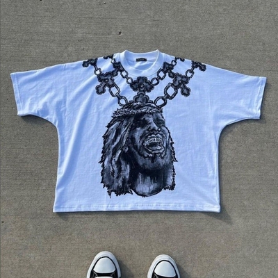 Αγορά Street Wear Graphic Design 300Gsm Άντρας Υπερμεγέθης κούτσουρο μπλουζάκι online manufacture