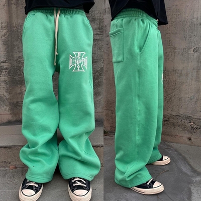 Αγορά Στυλ του δρόμου Custom Logo Acid Wash Sweatpants με ευρύ ίσιο πόδι online manufacture