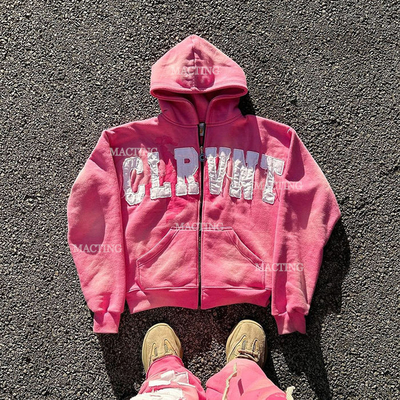 Αγορά Προσαρμοσμένο λογότυπο Streetwear Μεγέθους 500gm Πλύσιμο με οξύ Hoodie με κεντήματα Chenille online manufacture