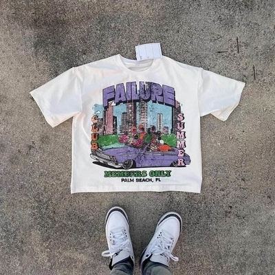 Αγορά Πλαίσιο γραφικό 300 gsm 100% βαμβάκι T-Shirt πολύχρωμα Custom Silk Screen DTG Puff Print T-Shirt online manufacture