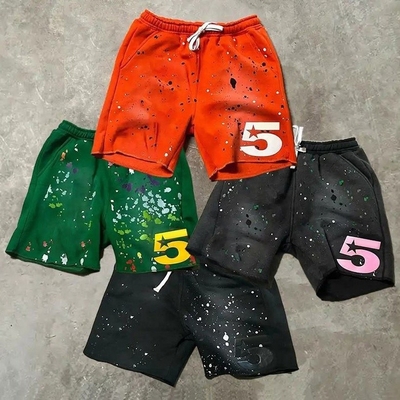 Αγορά Πλυμένα γαλλικά Terry Raw Hem Cut Edge Hip Hop Vintage Distressed Acid Sweat Shorts ανδρών online manufacture