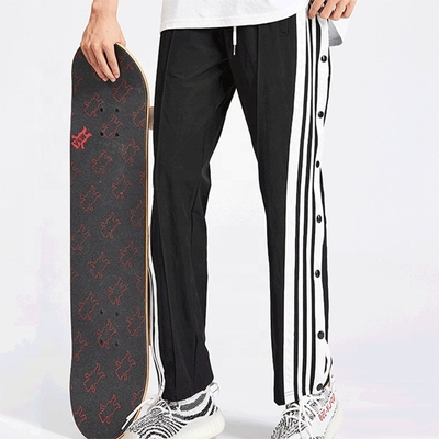 Αγορά Αναπνευστικά ανδρικά Custom Street Hip Hop Skateboard Track παντελόνια με πλευρική λωρίδα και κουμπιά online manufacture