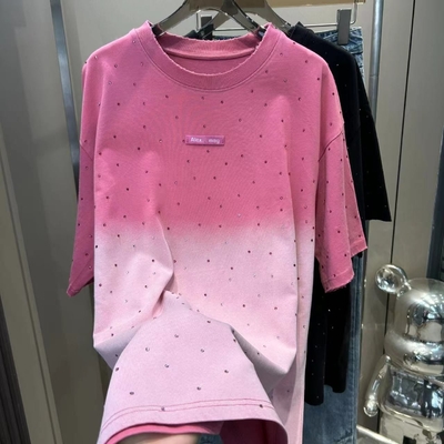 Αγορά 250Gsm ανδρικά μπλουζάκια από ράινστοουν Unisex βαμβακερό μπλουζάκι με vintage πλύση Μεγέθους άνω ταιριάζει με ροζ πλύση οξέος online manufacture