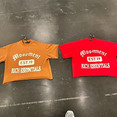 Αγορά 100% βαμβάκι με τεράστια μέγεθος T-Shirt ανδρών με αναταραχές Crop Tee Εφαρμόστε κεντήματα online manufacture
