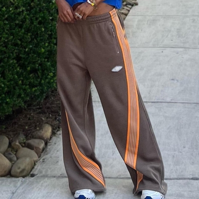 Αγορά Προσαρμοσμένα ρούχα δρόμου Casual Baggy Striped Wide Leg Pants για άνδρες Ελαφριά Sweatpants online manufacture