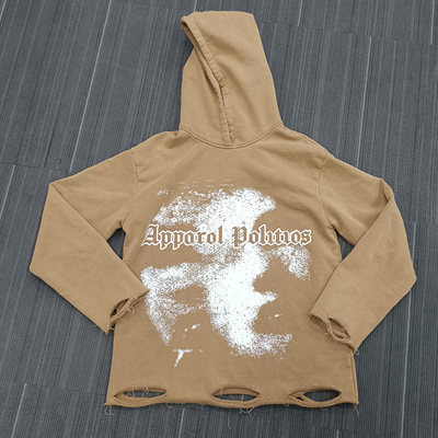 Αγορά S-6XL dtg εκτύπωση hoodies oversized γαλλική Terry Cotton Hoodie με Distressed σκισμένο online manufacture