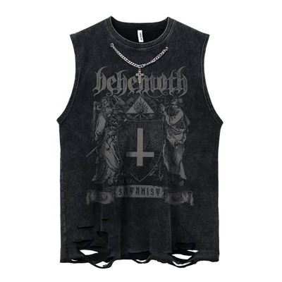Αγορά Προσαρμοσμένο λογότυπο Streetwear Cut Raw Hem Tank Tops για την καθημερινή ζωή online manufacture