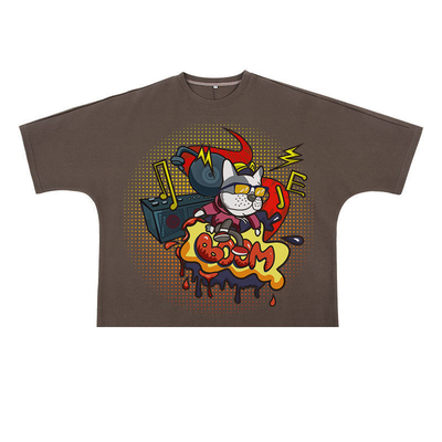 Αγορά Βαμβάκι Τ-Shirt άνδρα με μεγάλο μέγεθος σε 300 Gsm βαμβάκι χωρίς ραφή βραχυμάλλιες κουτί κοπή μπλουζάκι άνδρες online manufacture