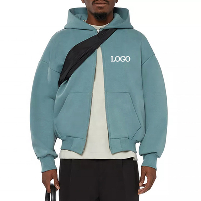 Αγορά Ανδρικό Hoodie διπλού φερμουάρ με φερμουάρ σε vintage πλυμένο στυλ με πτώση ώμου και κομμένο σχεδιασμό online manufacture