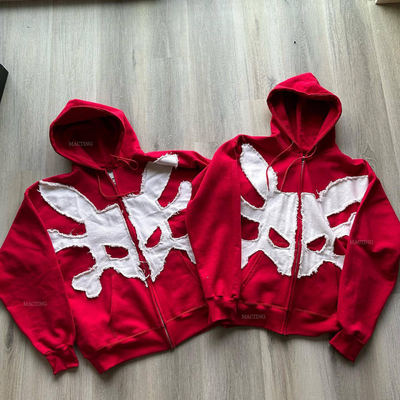 Αγορά ΠΛΥΤΗΜΕΝΟ ΚΑΡΤΑΜΜΟ 500 Gsm Streetwear βαρύ βάρος Γαλλικό Terry Vintage Acid Wash Πληγωμένο Πακέτο Εφαρμογή Βραβευμάτων Zip Up Hoodie online manufacture