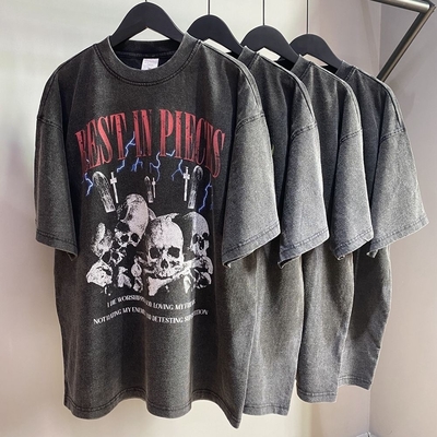 Αγορά High Street Acid Wash T-Shirt Unisex Μεγάλο μαύρο μπλουζάκι με προσαρμοσμένο λογότυπο 1000 ποσότητα online manufacture