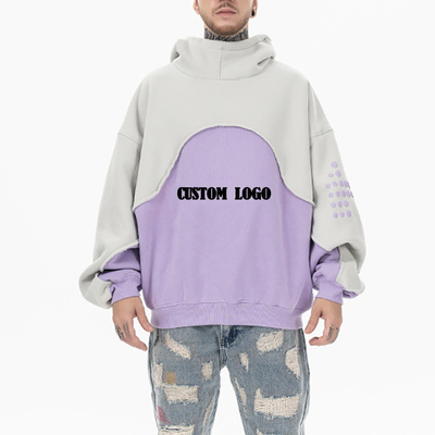 Αγορά Πουφ Πρίντ Ανδρικά δύο τόνους Hoodie Υψηλό βάρος ζεστό πουλόβερ από μαλλί Hoodie Drop Shoulder online manufacture