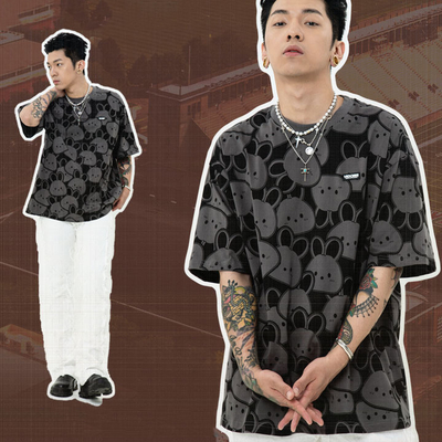 Αγορά O-Neck Unisex Streetwear Custom 100% Cotton Graphic All Over Screen Print T-Shirt Τ-Shirt που είναι σχεδιασμένο για το κοινό online manufacture