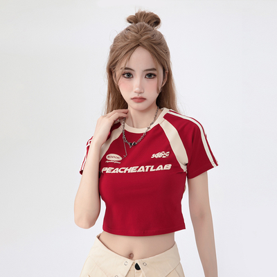 Αγορά Μέθοδος πλέξης Πλέξιμο στυλ Y2K Custom Vintage Girls Letter 3D Screen Puff Print T-Shirts online manufacture