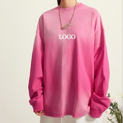 Αγορά Υπερμεγέθης Προσαρμοσμένος Custom Cotton μαύρο μπλουζάκι με μακρύ μανίκι μπλουζάκι για Y2k στυλ άντρες γυναίκες online manufacture