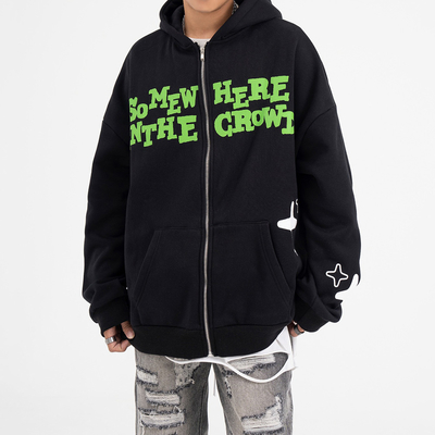 Αγορά Προσαρμοσμένο Unisex Y2k Streetwear Zipup Hoodie με 3D εκτύπωση Puff και πλήρες κλείσιμο Zip online manufacture