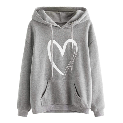 Αγορά Επεξεργασμένο κέντημα hoodie Fall Fashion Trend Γυναικεία Casual Heart Print Μακρύ μανίκι πουλόβερ online manufacture