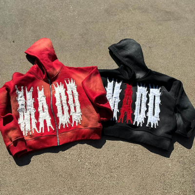 Αγορά Κενό Custom ζευγάρι κεντή Hoodie ήλιο ξεθωριασμένο patchwork Distressed Streetwear Hoodie online manufacture