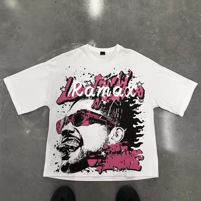 Αγορά Προσαρμοσμένο 200GSM 100% βαμβάκι Βίντεζ Streetwear Boxy Cutted T-Shirt Oversized Tee Screen Printing Graphic Tshirt online manufacture