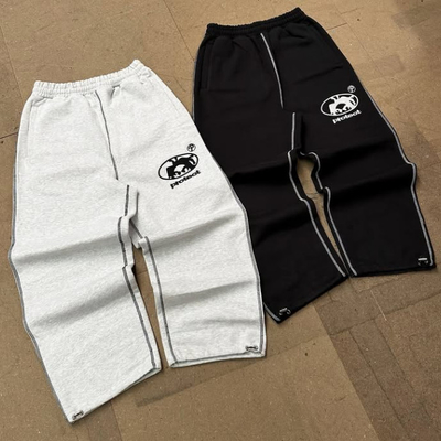 Αγορά Προσαρμοσμένα 500 Gsm Γαλλικά Terry Wide Leg Sweatpants Βραβεία Ρυθμίσιμο Drawstring Cuff Baggy Track παντελόνια για άνδρες online manufacture