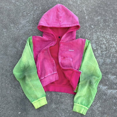 Αγορά Ανδρικά Custom Acid Wash Hoodie με φθαρμένο distressed design και λεπτομέρειες από ράινστοουν online manufacture