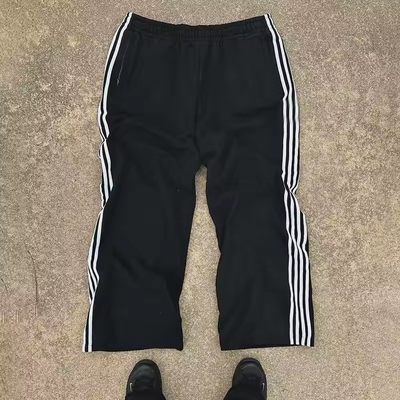 360Gsm 400Gsm Γαλλικό Terry Sweatpants με προσαρμοσμένες λωρίδες και Flare Stacked Baggy Style