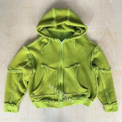 Κανονικό στυλ μανίκια Custom oversized Unisex ανδρών Acid Wash Hoodies με Raw Hem Edge