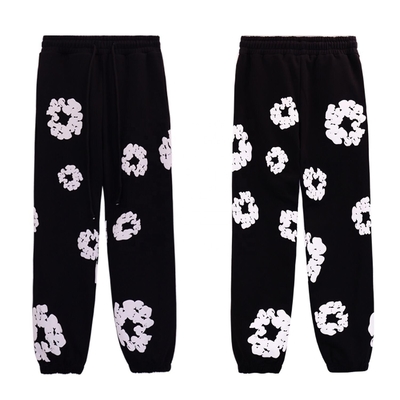 Unisex Street Wear Track Παντελόνι Κάτω με Custom Kapok Puff Print Logo σε ελαφρύ πλύσιμο