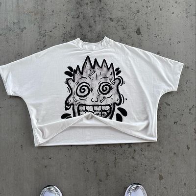 300 gsm Υπερμεγέθη βαρέος 100% βαμβακερό μπλουζάκι με προσαρμοσμένη εκτύπωση