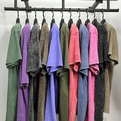 Βιντέιζ μπλουζάκια 100% βαμβάκι Unisex Drop Shoulder Υπερμεγέθη μπλουζάκια με προσαρμοσμένο λογότυπο