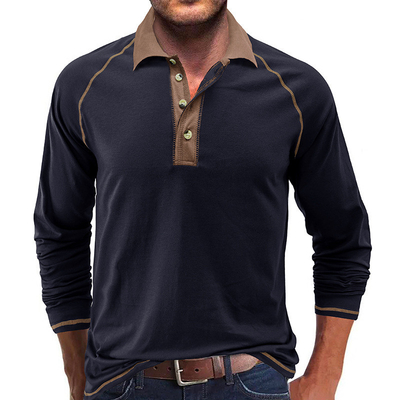 100% βαμβάκι με μακρύ μανίκι Polo T-shirts MACTING Custom Logo Embroidered Casual Golf Jersey