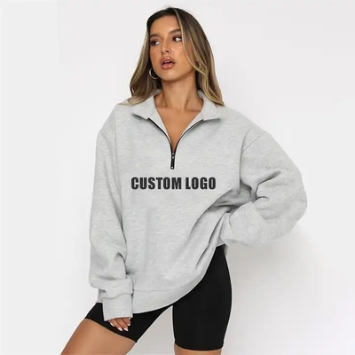 Χειμερινή σεζόν γυναικεία μακρύ μανίκι zip up Hoodies γυναίκες Half Zip Up Printed Design