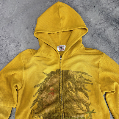 Ανδρικά Custom Waffle πλέξιμο Zip Hoodie βαρύ βάρος υπερμεγέθη Distressed Vintage Acid Wash