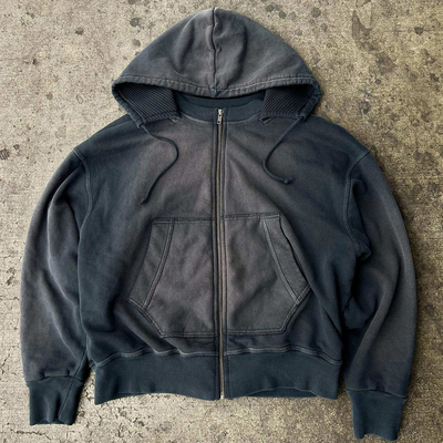 Βίντεζ στυλ Πιεσμένα Unisex Hoodies Fleece Blank Heavyweight Γαλλικό Terry Zip Up Hoodie