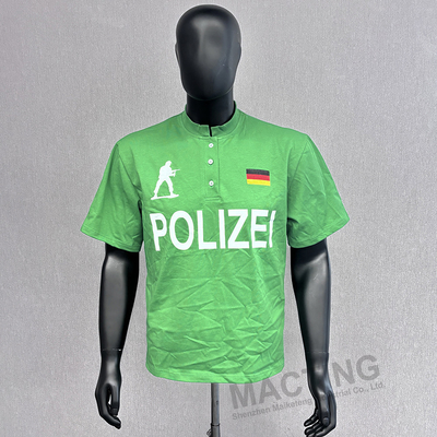 Μικρό μανίκι 100% βαμβάκι T-shirts polo για άνδρες Custom Button Stand Collar βιώσιμο