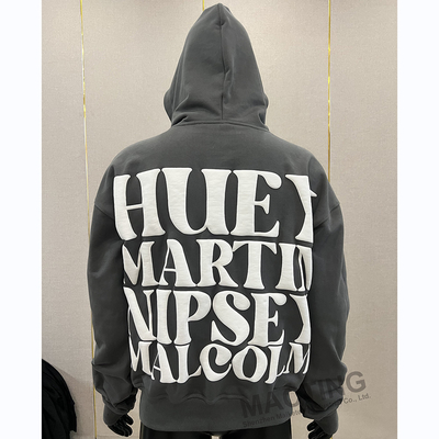 Στριτγουόερ Custom 3D Puff Print 500gm Βαμβάκι βαρύ βάρος κενό ανδρικά πουλόβερ Puff Printing πουλόβερ με κουκούλα