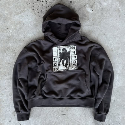 Προσαρμοσμένο λογότυπο βαριά βαμβακερά hoodies patchwork αναστατωμένο κέντημα ρούχα δρόμου oversized boxy πουλόβερ hoodie για άνδρες