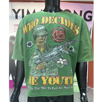 Προσαρμοσμένο λογότυπο T-shirts εκτύπωση χιονόπετρα πλυμένο υπερμεγέθους τετραγωνικό βαρύ βάρος γραφικό πλύσιμο οξέος βίντεζ ήλιο ξεθωριασμένο DTG μπλουζάκι ανδρών