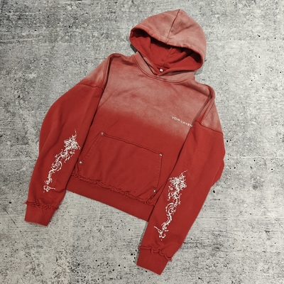 Προσαρμοσμένο εκτυπωμένο αναστρέψιμο πουλόβερ με ράμματα Γαλλικό Terry βαρύ βάρος Ανησυχητικό πλύσιμο οξέος Ήλιος Λάμψη Πλύσιμο ανδρών Hoodie