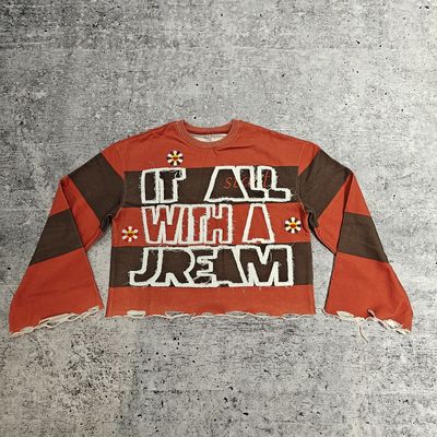 Προσαρμοσμένο Λογότυπο 280-300 Gsm Βαμβακερό Ξεθωριασμένο Κέντημα Acid Wash Ακατέργαστο Κοντό Μανίκι Ριγέ Μακρυμάνικο T-Shirt για Άνδρες